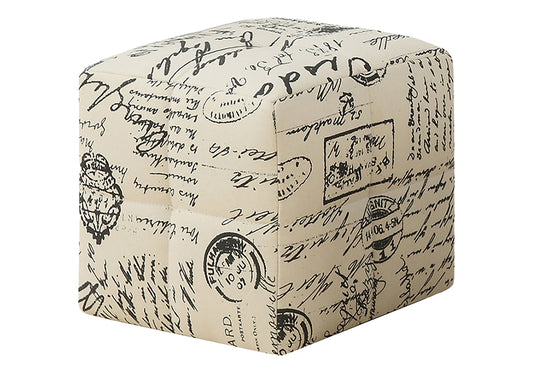 Ottoman, Pouf, Footrest, Foot Stool, Set Of 2, Juvenile, Beige Fabric, Transitional