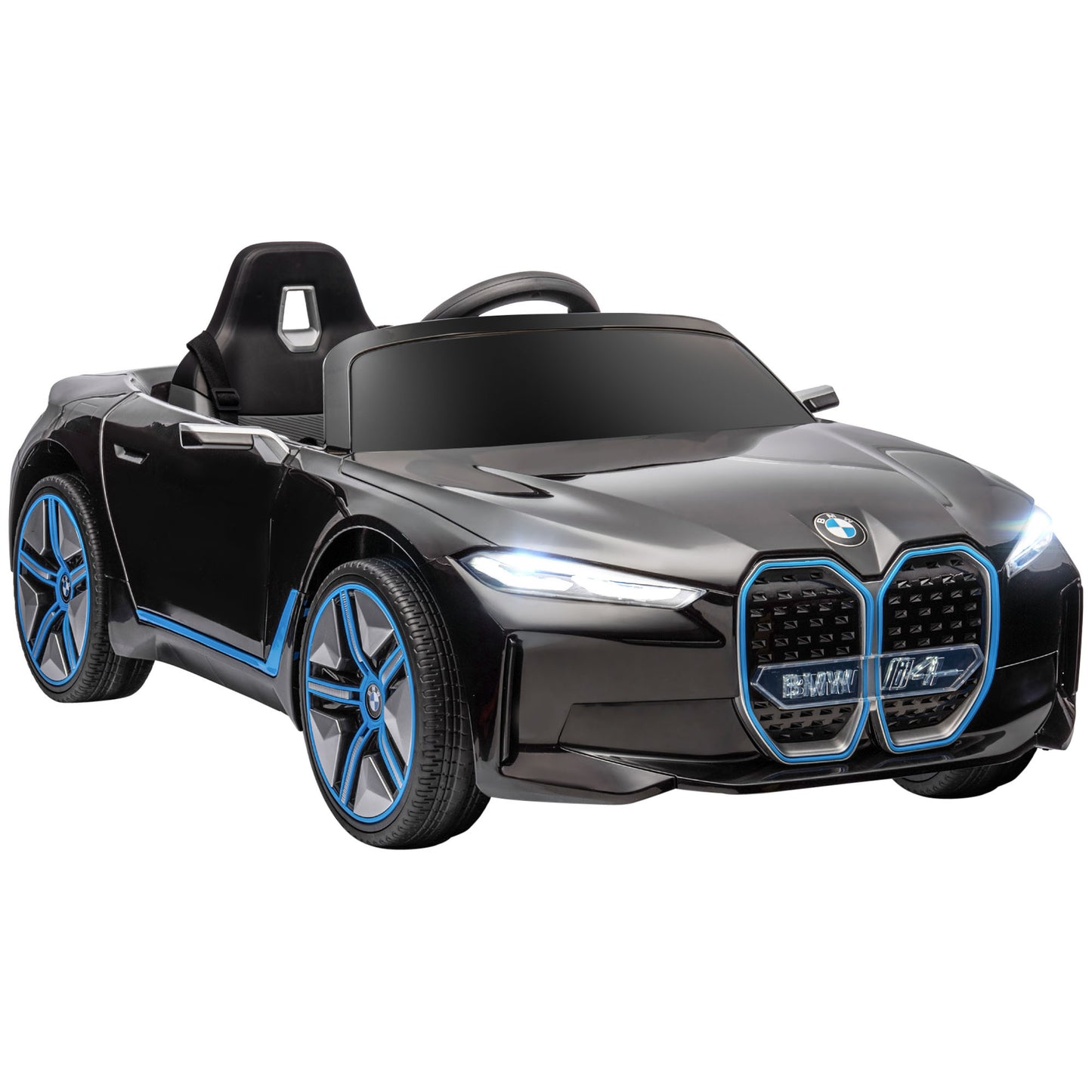 Aosom Electric Car for Kids, 12V Licensed BMW Ride on Car with 2.4G Remote Control, Suspension System, Horn Honking, Music, Lights for Boys and Girls, Black