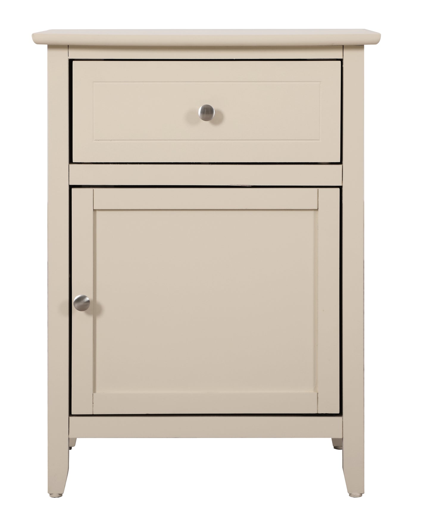 Charming Transitional Nightstand In Beige