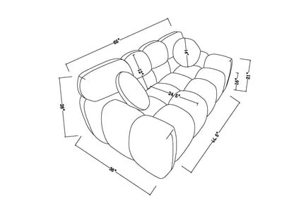 64.96 length ,35.83" deepth ,human body structure for USA people,  marshmallow sofa,boucle sofa ,2  seater, BEIGE  BOUCLE