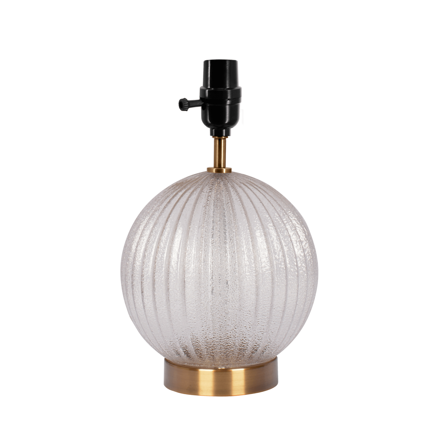 Serenity Round Ribbed Glass Lamp Base Clear Table Lamp Large Linen Shade