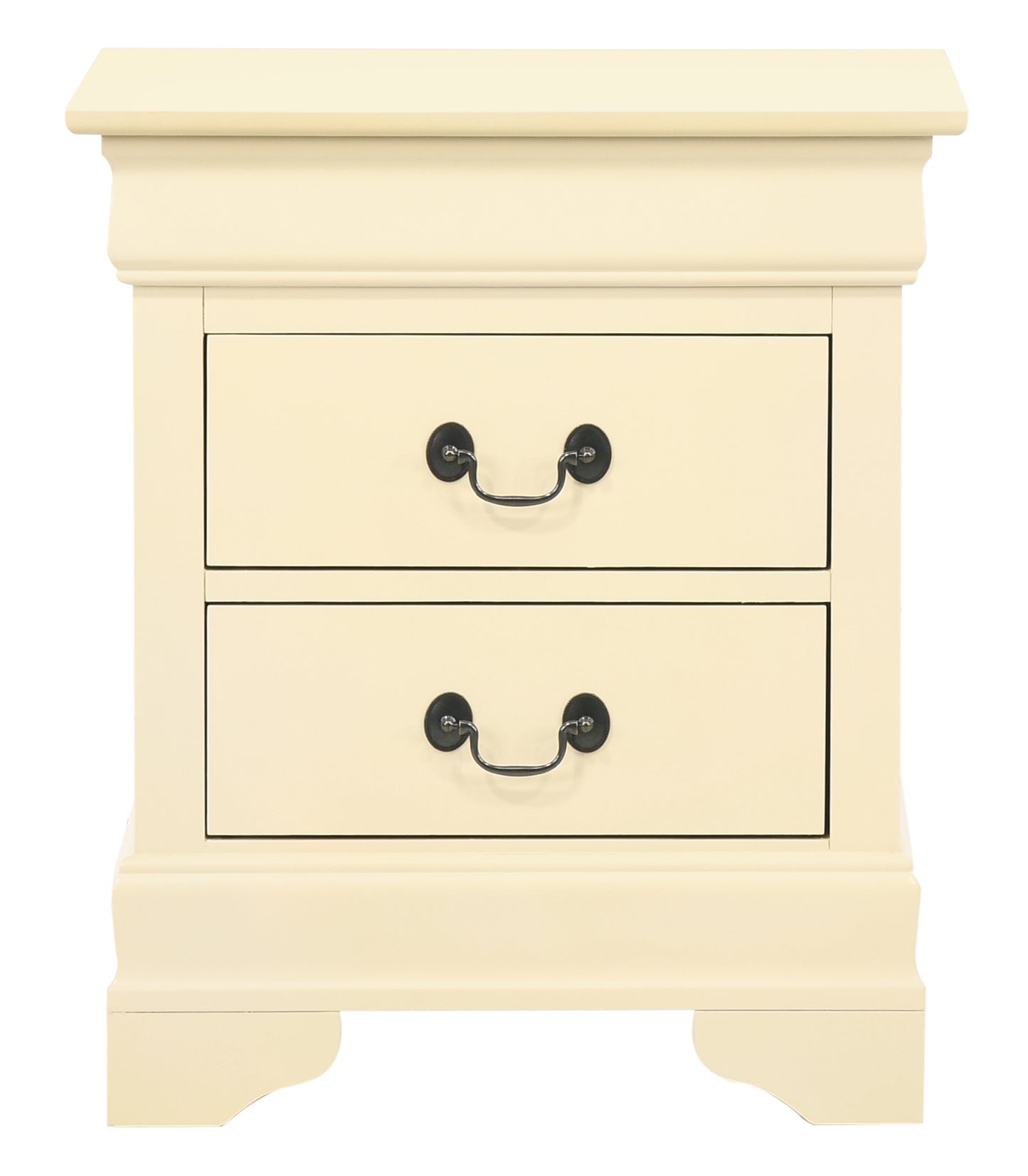 Classic Beige Nightstand With Drawers