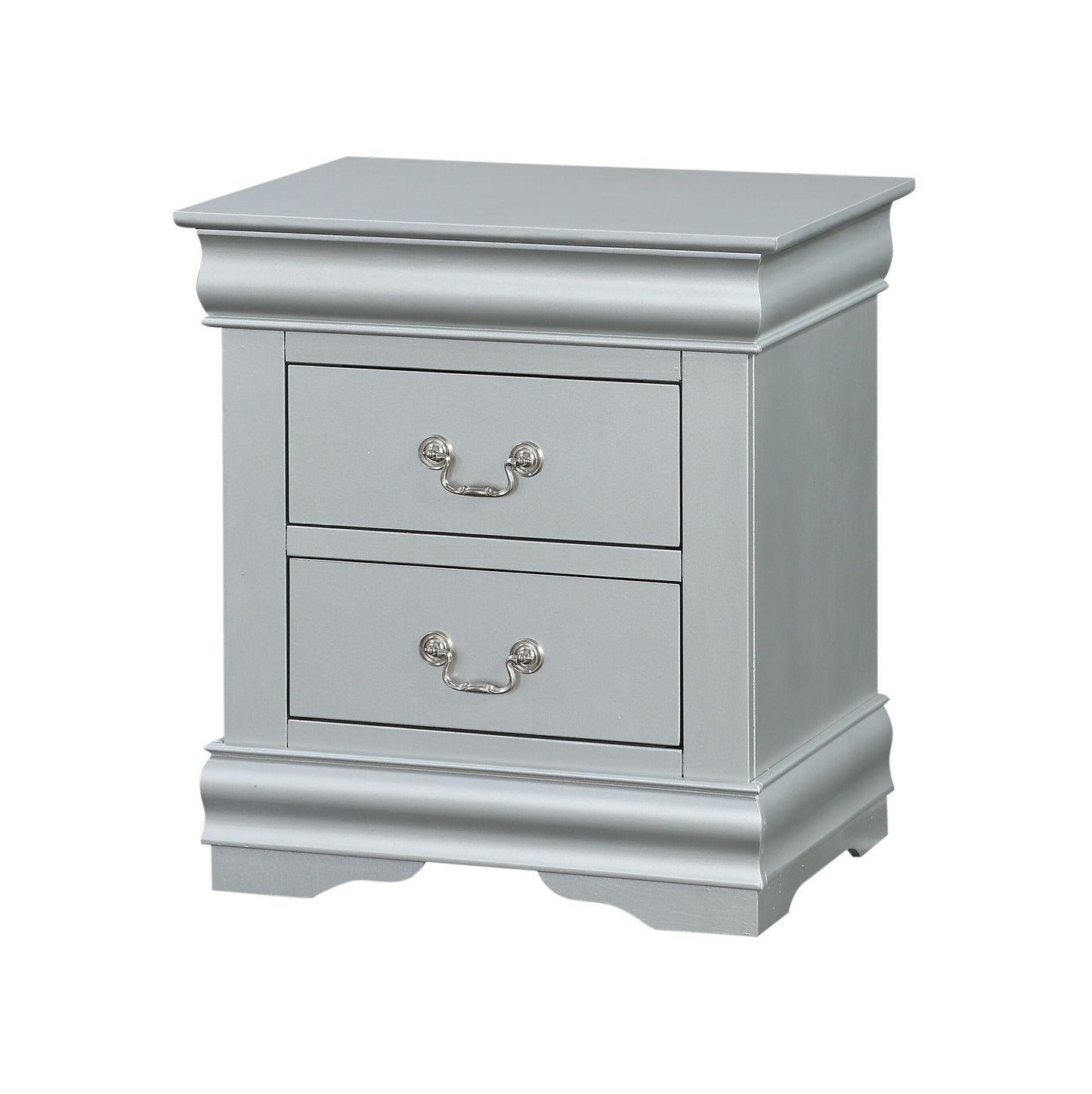 Louis Philippe III Platinum Finish Nightstand