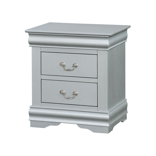 Louis Philippe III Platinum Finish Nightstand