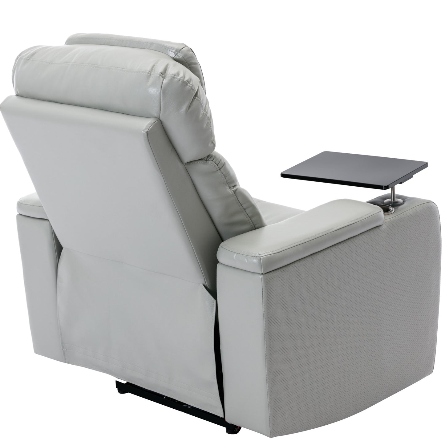 Power Motion Recliner Electric Power Recliner with USB Charging Port, Hidden Arm Storage, Convenient Cup Holder and Bluetooth Speaker, Light Grey(Old Sku:SG000800AAE)