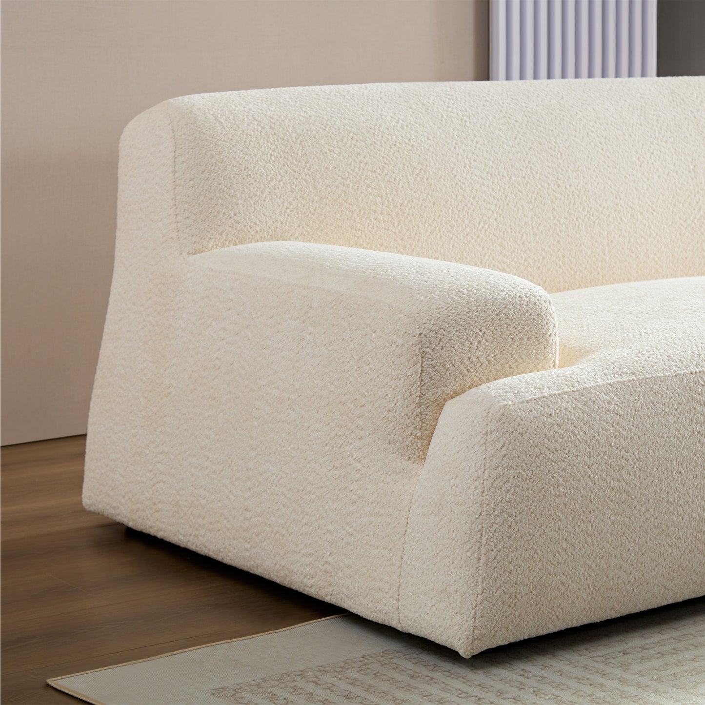 WKS9 White  sofa  , durable fabric, solid wood frame, high density sponge filler