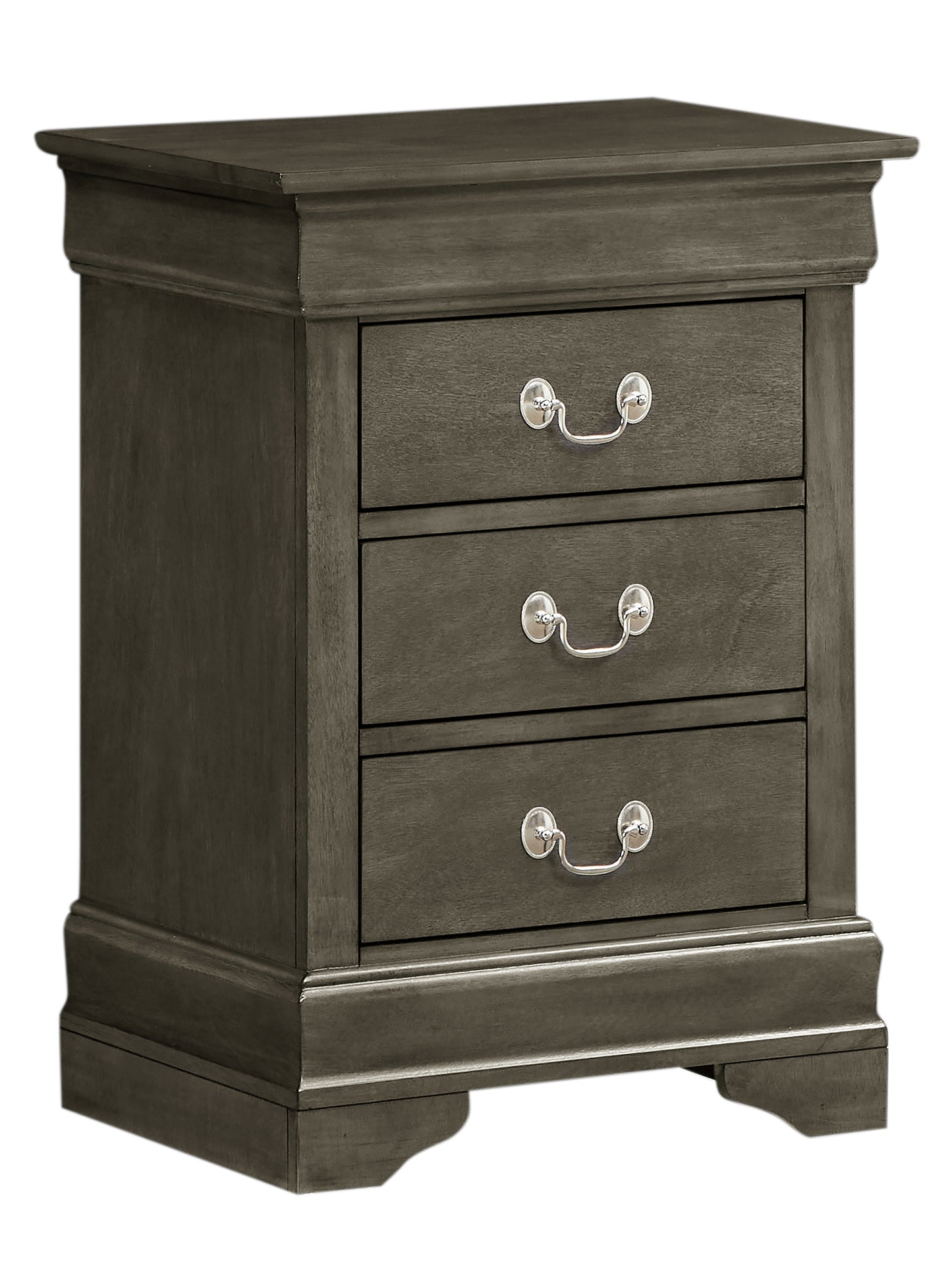 Charming Traditional Gray Nightstand