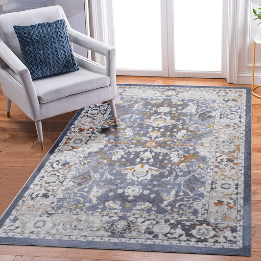 5X7 Blue/Traditional Non-Shedding Living Room Bedroom Dining Home Office Stylish and Stain Resistant Area Rug