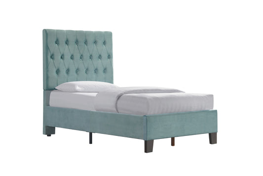 Blue Twin Upholstered Bed