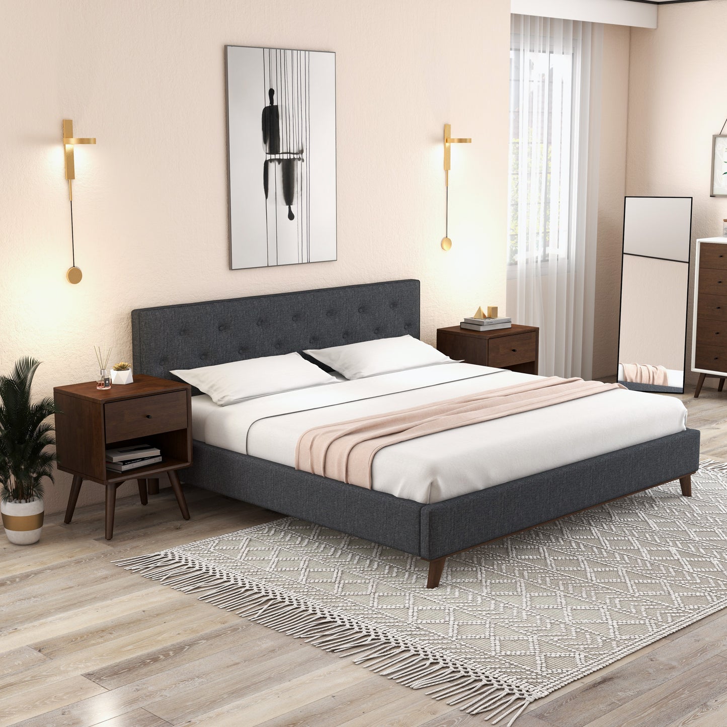 Caroline Mid Century Modern Style Night Stand