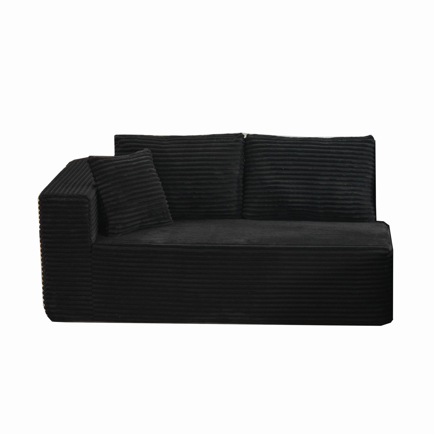 Modular Sectional Couches for Living Room: Left Long Seat (Black)