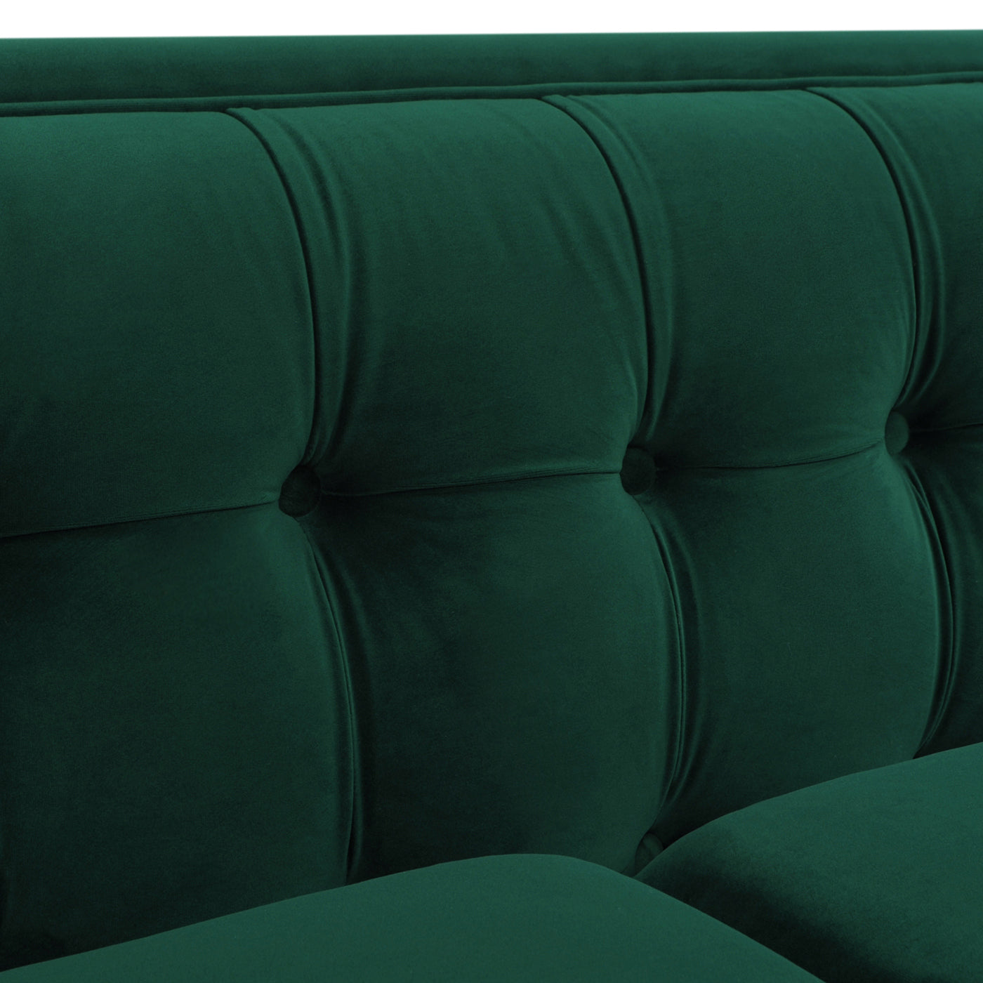 Jack 84" Modern Tuxedo Tufted Sofa, Evergreen Velvet