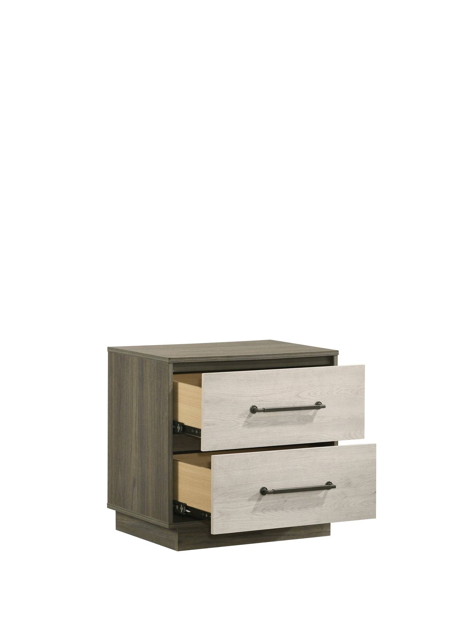 Gem Modern Style 2-Drawer Night stand Made with Wood in Beige & Brown