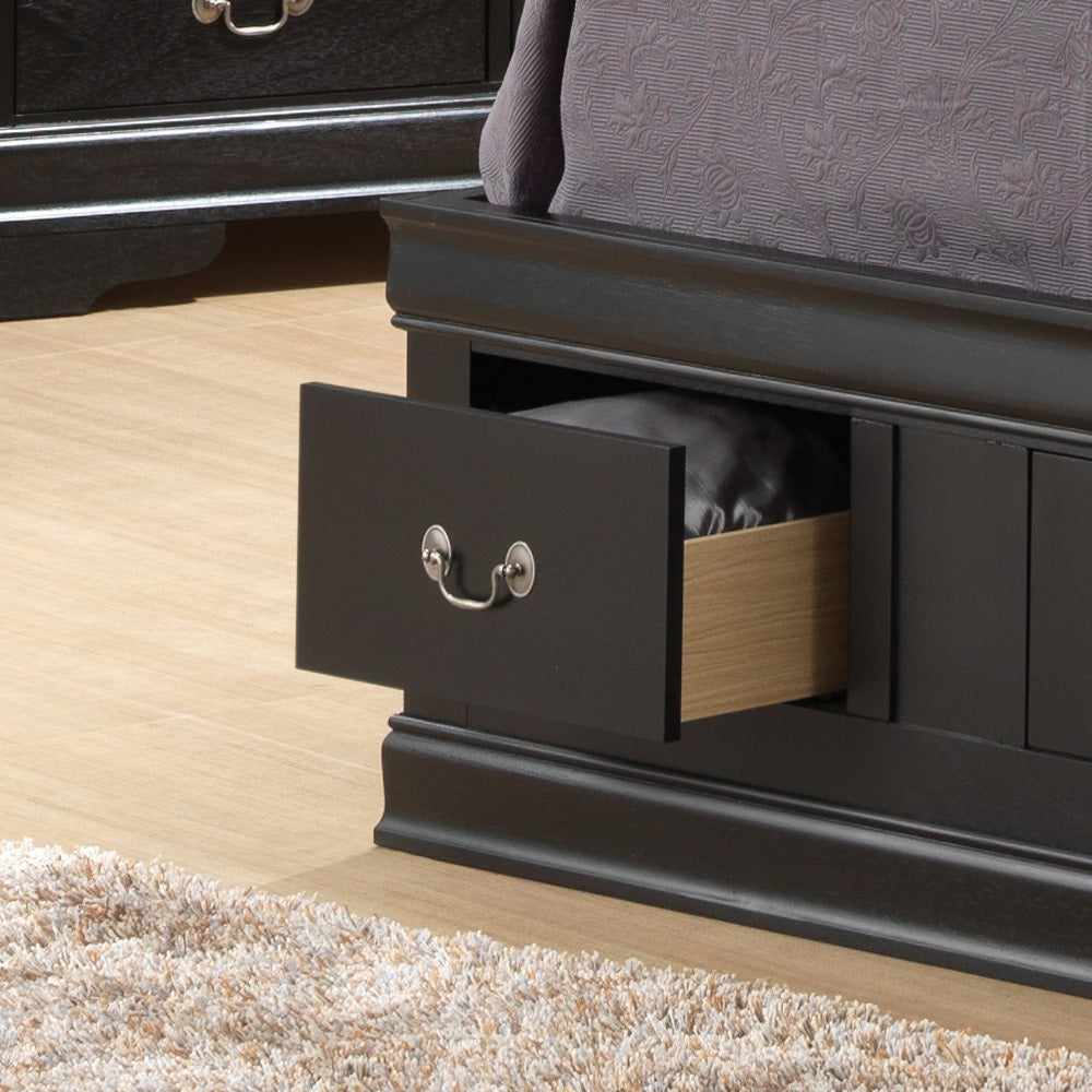 Elegant Black Twin Storage Bed