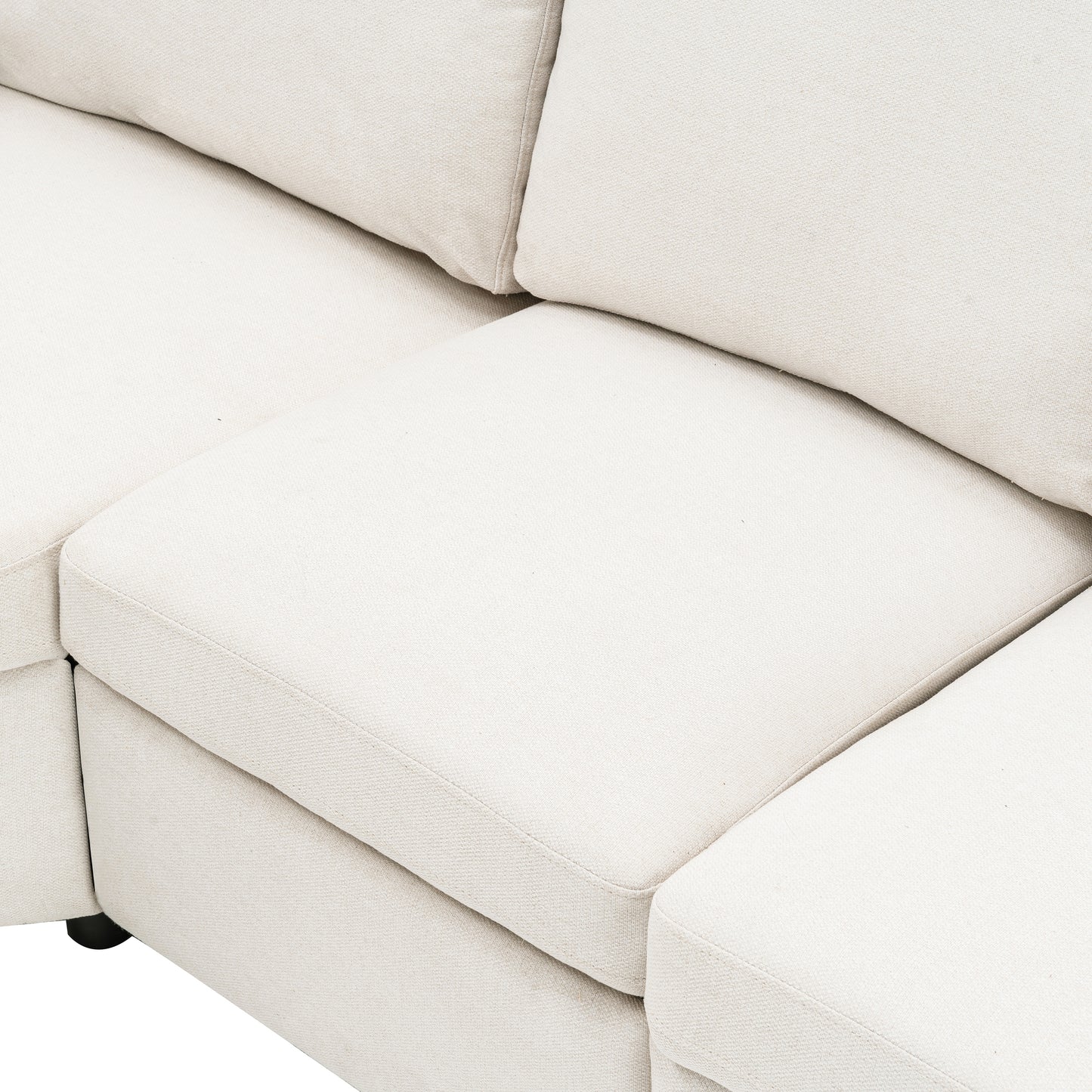 89" Power Recliner Sectional Sofa Home Theater Reclining Sofa with Two USB Ports, Two Storage Drawers for Living Room, Beige