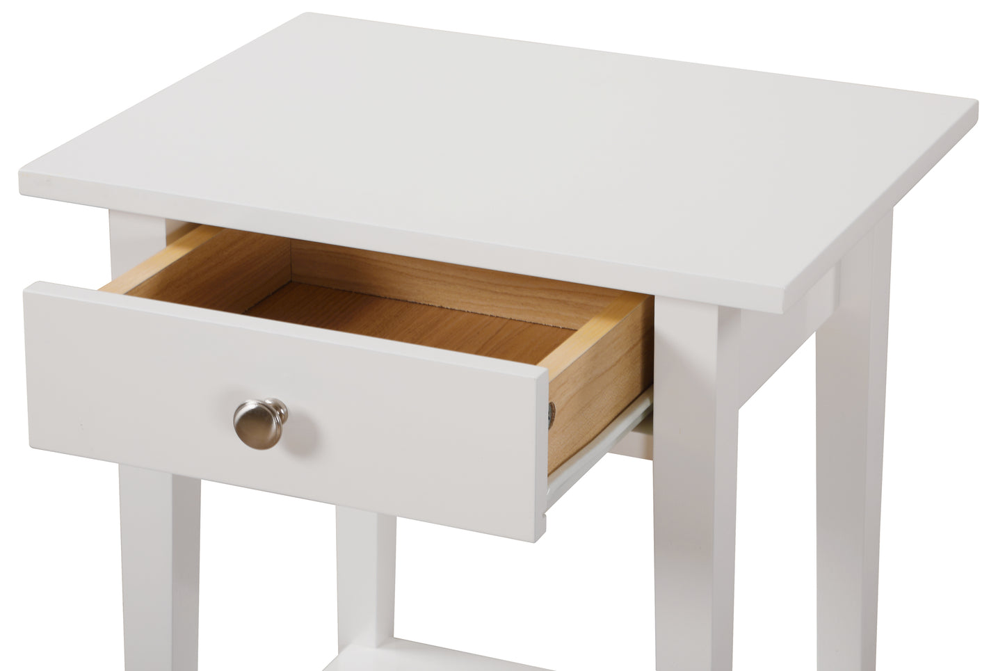 Sleek Modern Nightstand In Crisp White
