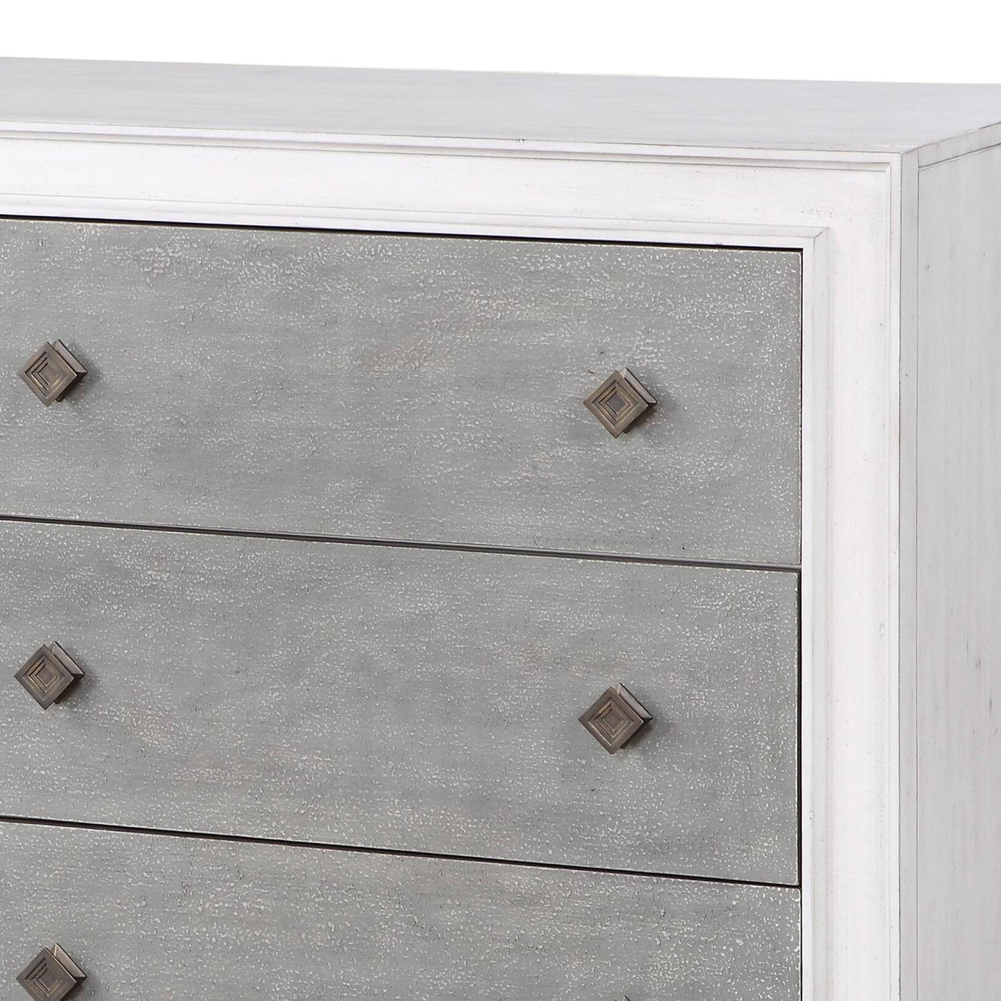 Katia Rustic Gray & Weathered White Finish Dresser