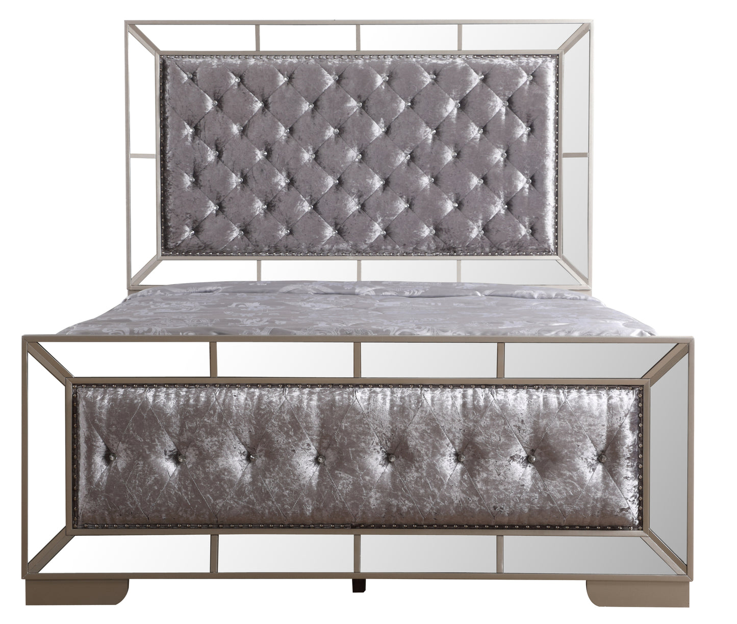 Stylish Silver Champagne Full Bed