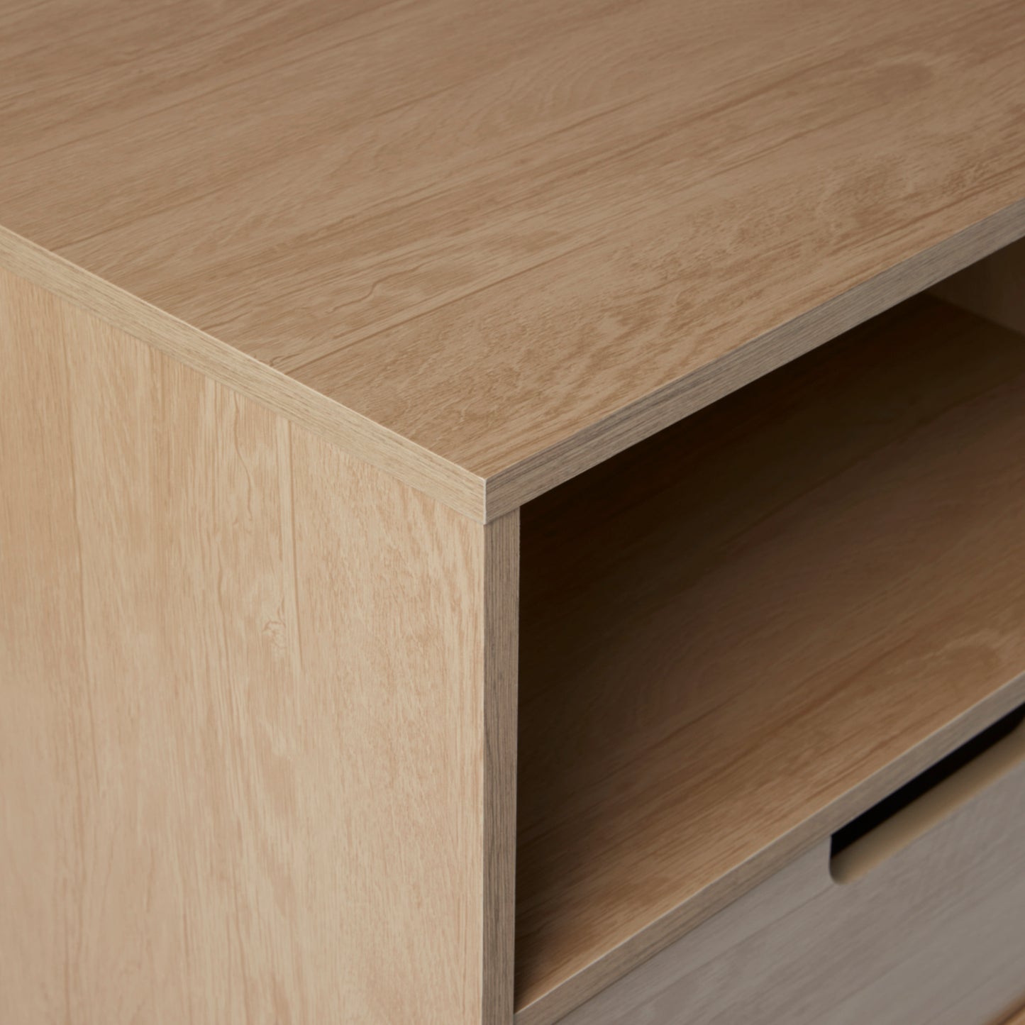 Modern 1-Drawer Nightstand with Open Cubby - Riviera