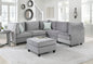 Zelmira 90" Gray Velvet 6Pc Modular Sectional Sofa