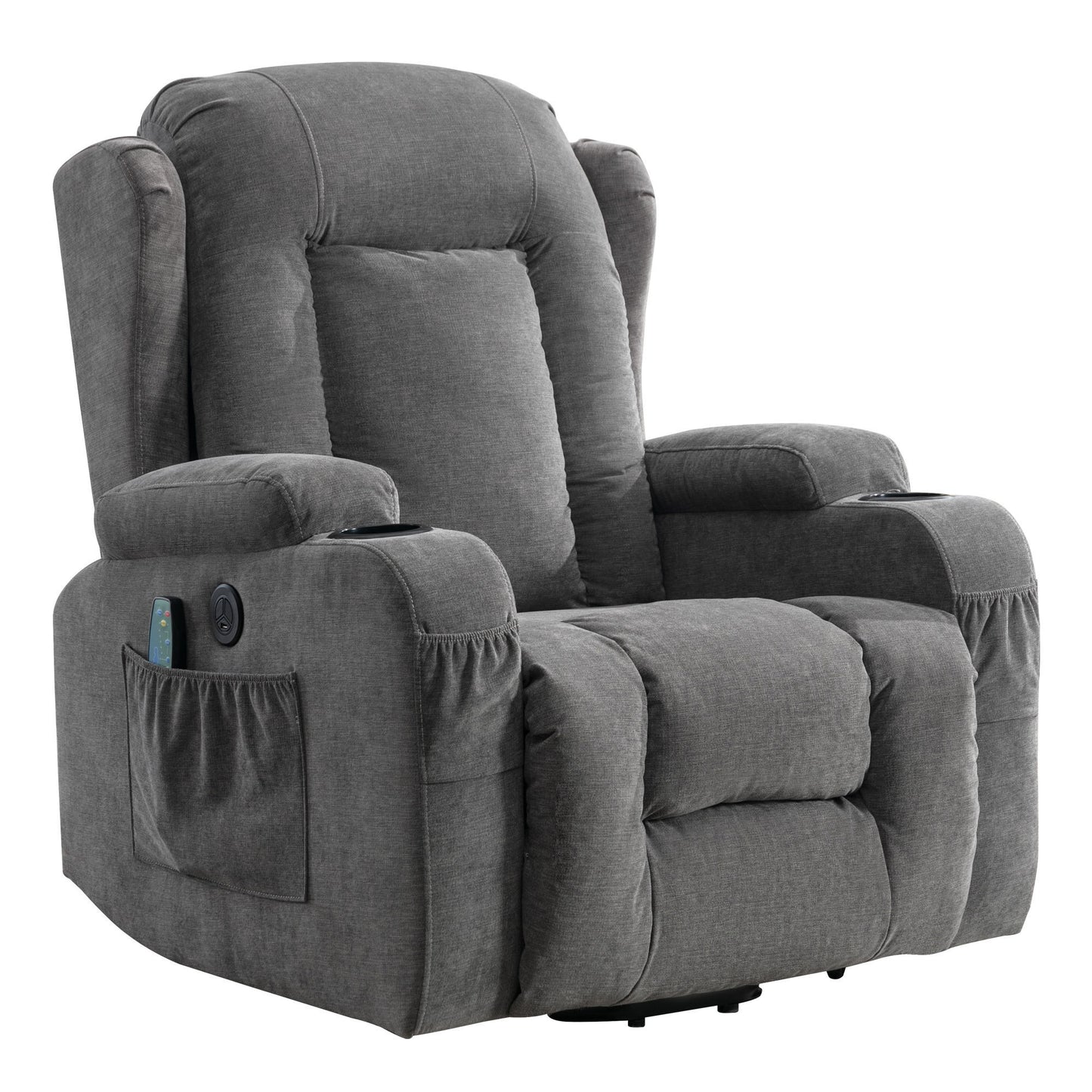 Power Lift Recliner Chair Recliners for Elderly with Heat and Massage Recliner Chair for Living Room with Infinite Position and Side Pocket,USB Charge Port(GREY)