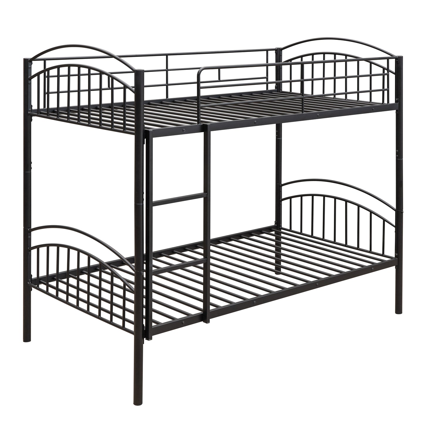 Twin Over Twin Metal Bunk Bed,Divided into Two Beds(Black){OLD SKU:MF280424AAB}