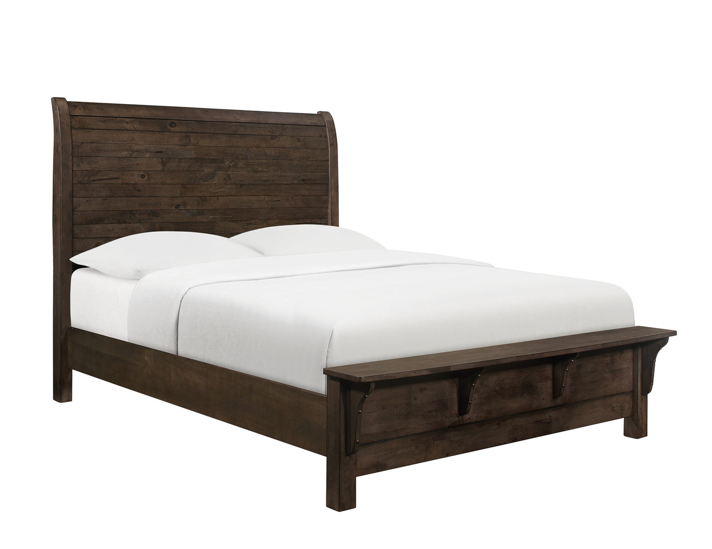 Brown Queen Sleigh Bed