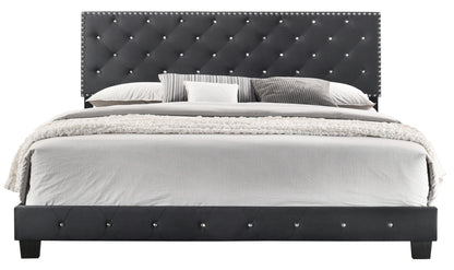 Transitional King Bed With Sleek Black Finish