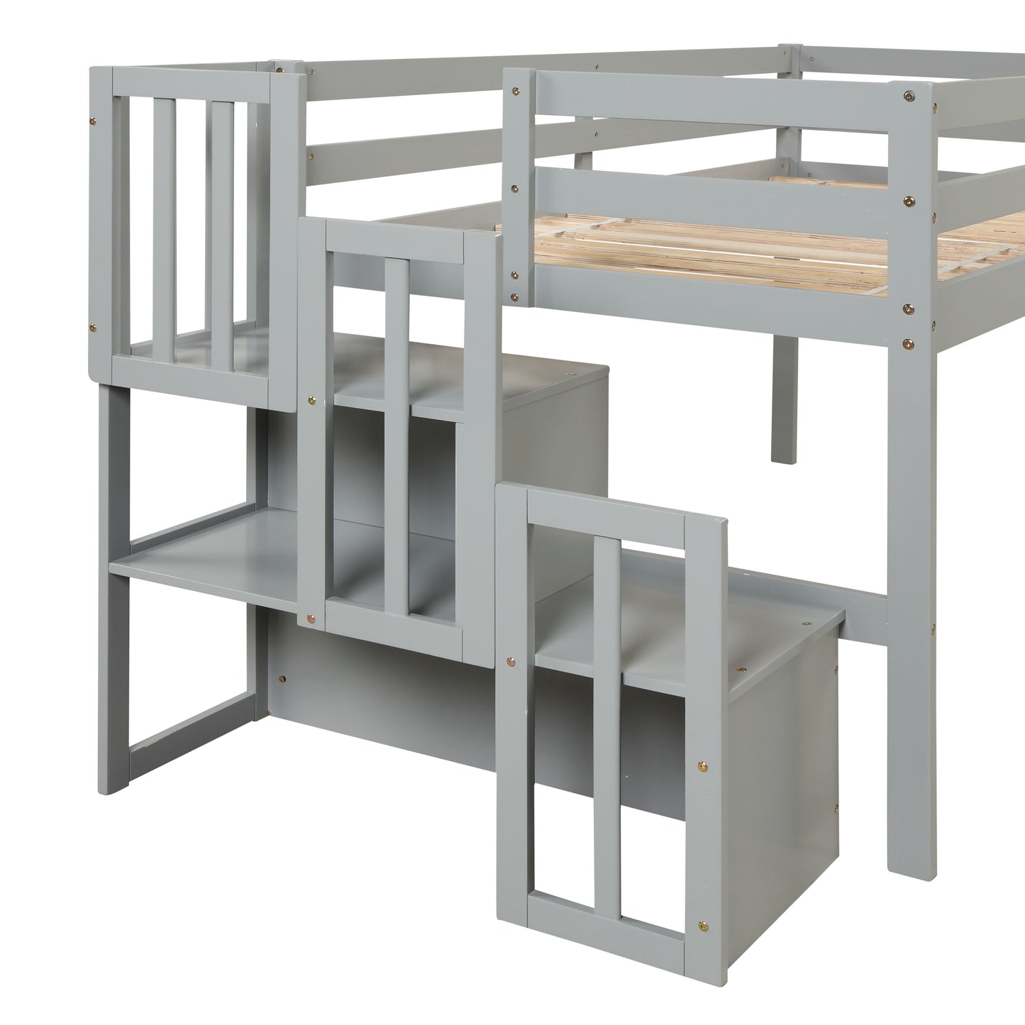 Loft bed with staircase , Grey