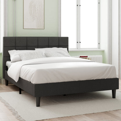 Upholstered Platform Bed Square Stitch - Queen