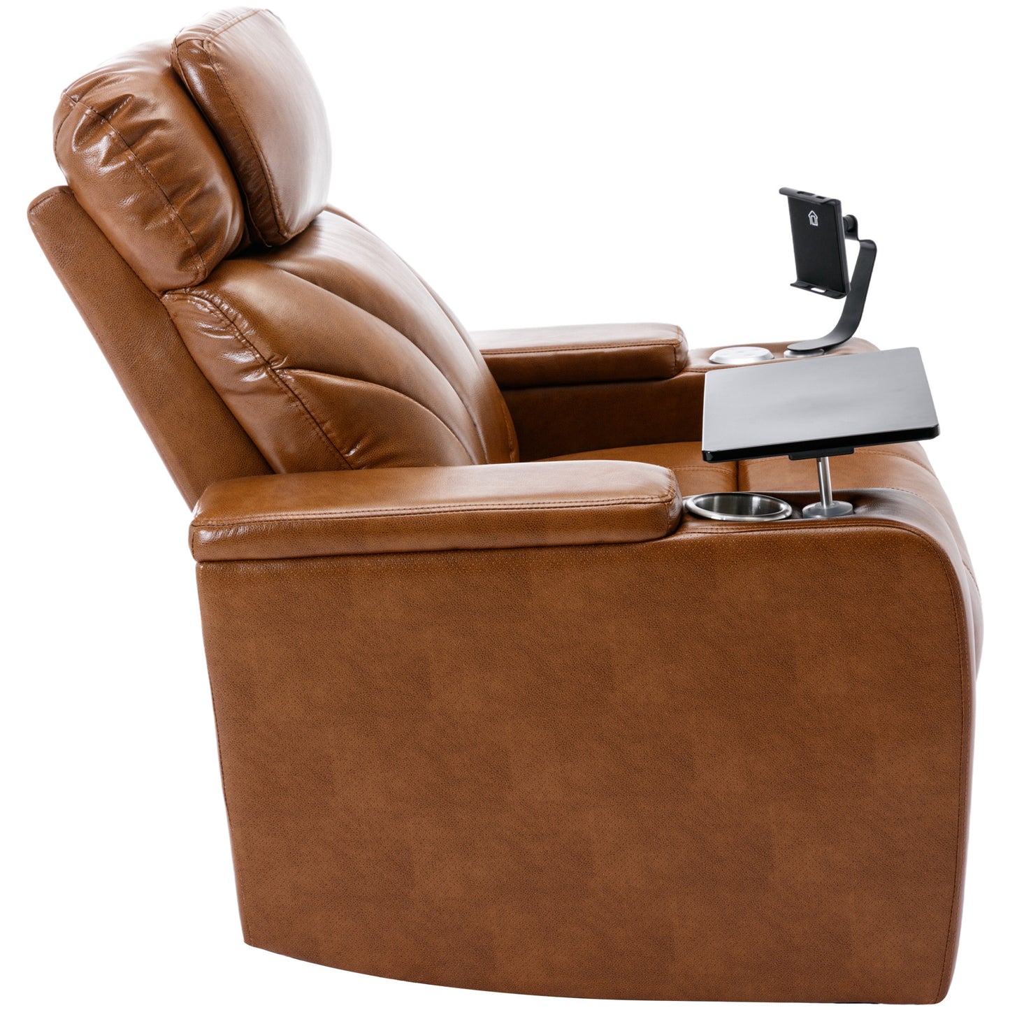 Power Motion Recliner Electric Power Recliner with USB Charging Port, Hidden Arm Storage, Convenient Cup Holder and Bluetooth Speaker,  Light  Brown(Old Sku:SG000800AAS)