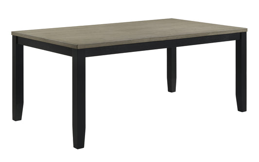 1pc Contemporary Dining Table Rectangular Wood Base Two-Tone Brown Black Finish Wooden Dining Room Furniture