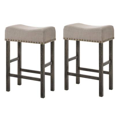 Tan and Weathered Grey Counter Height Stools (Set of 2)