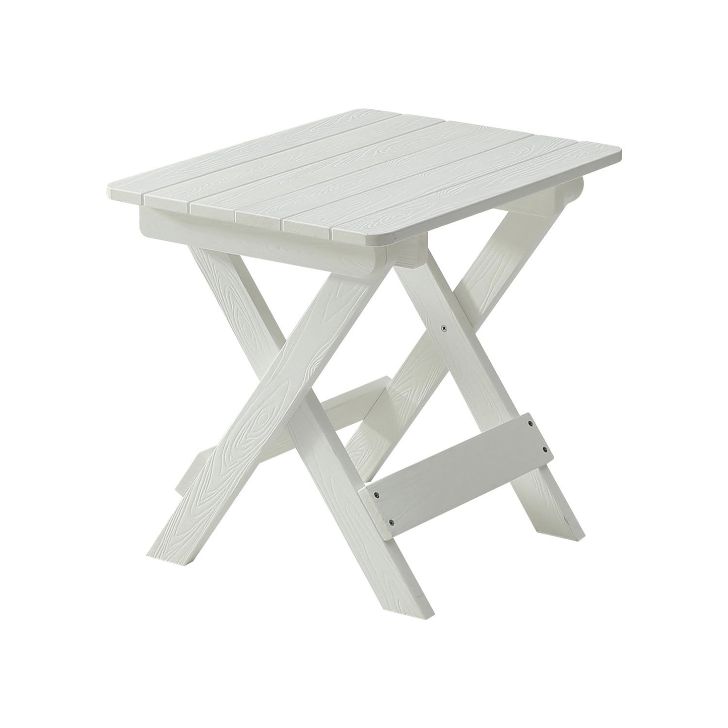 HIPS Foldable Small Table and Chair Set with 2 Chairs and Rectangular Table  White