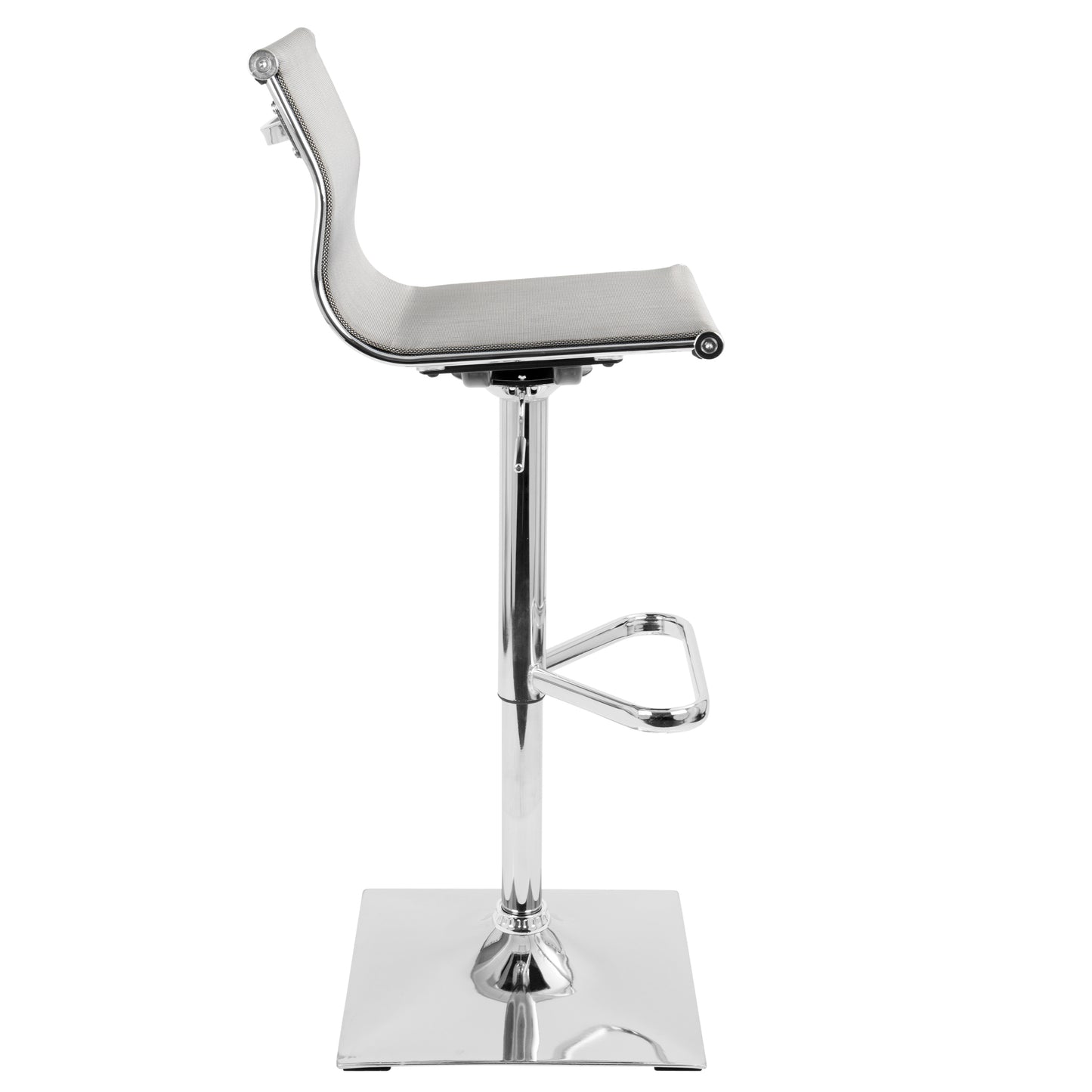 Mirage Contemporary Adjustable Barstool with Swivel in Silver by LumiSource