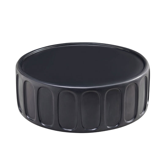 35.43'' Round Center Coffee Table for Living Room FiberglassTable,Modern Design Coffee Table for Office,Apartment,No Need Assembly,Matte Black