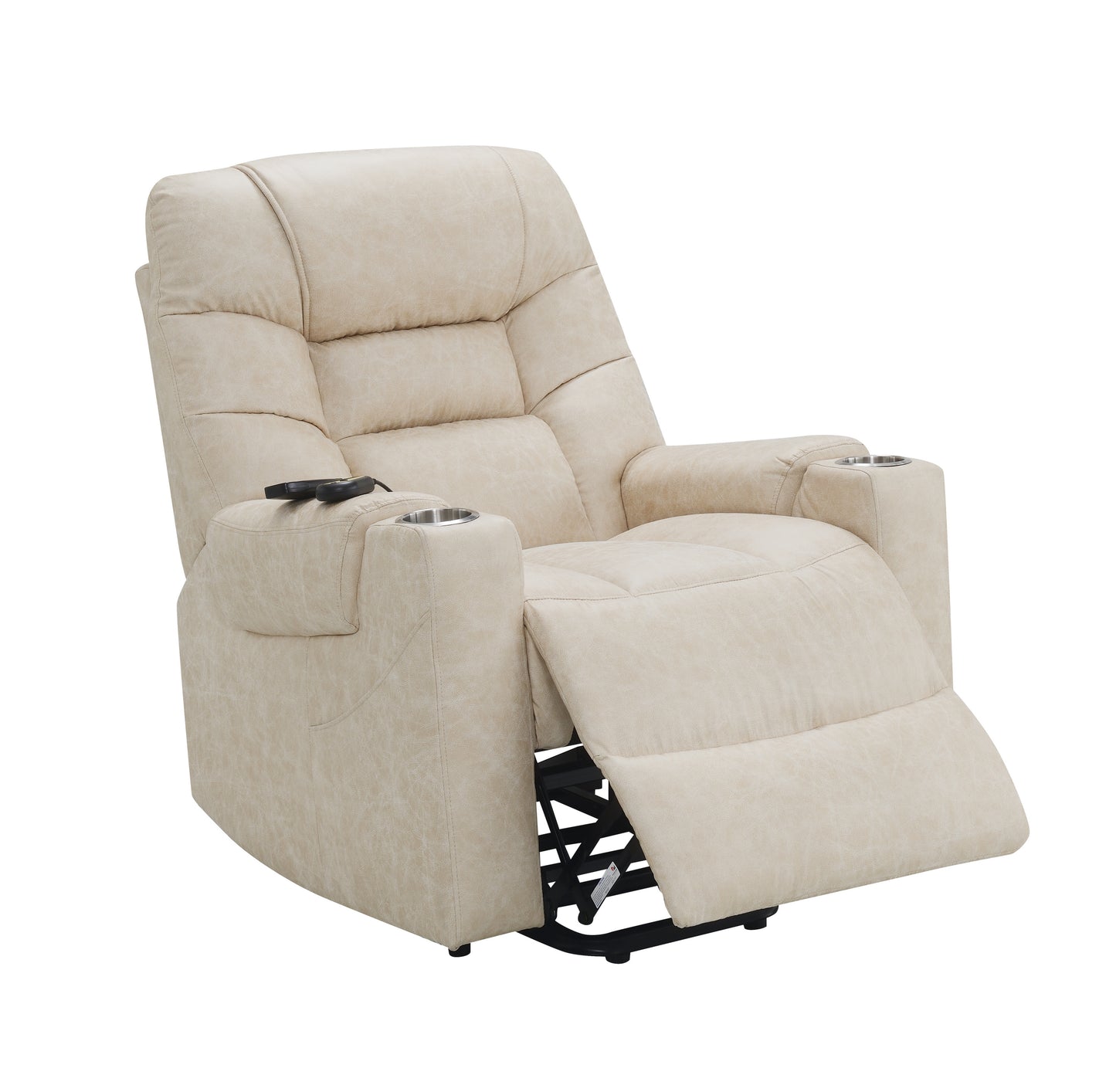 Light Grey Power Lift Recliner with Heating and Massage