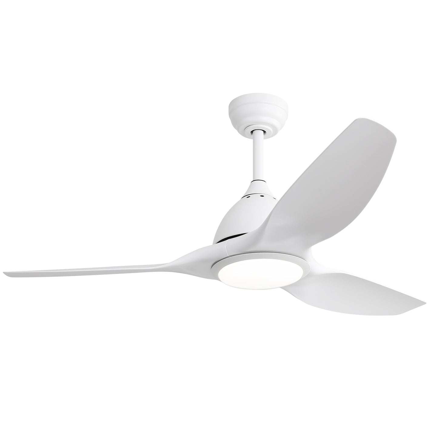 52 Inch Ceiling Fan with Light and 6-speed Remote Control 3 ABS Fan Blades White for Bredoom Patio