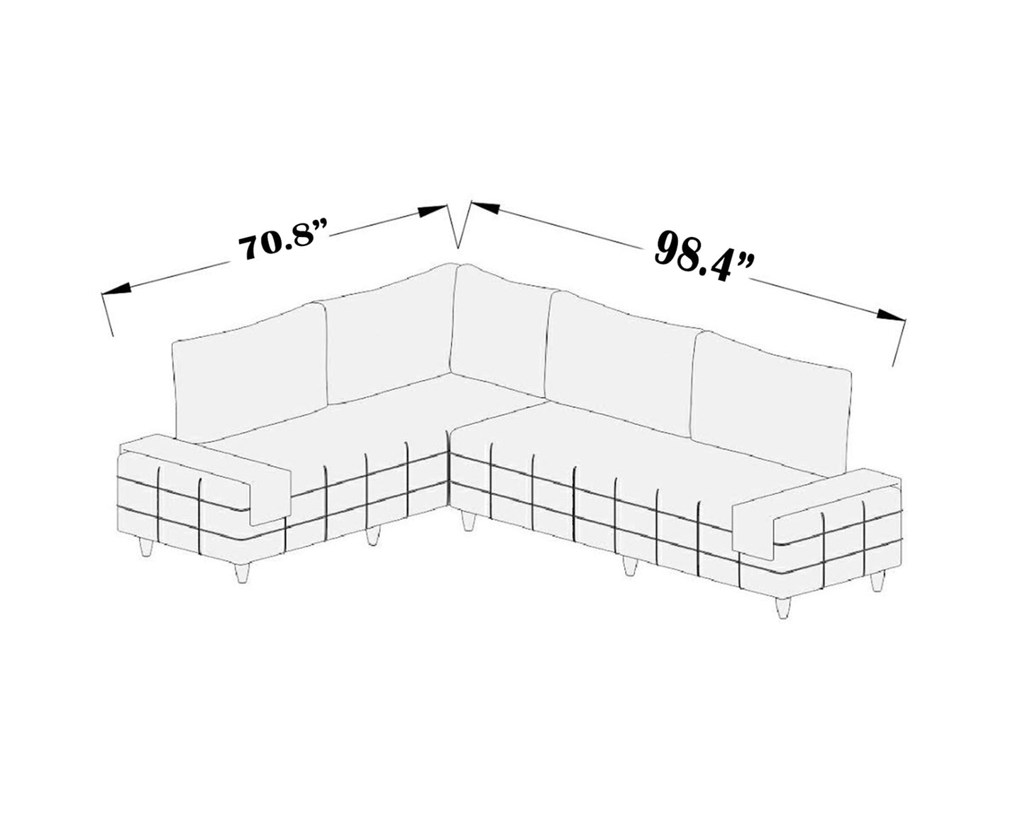 Inferno Sectional, Black-Yellow