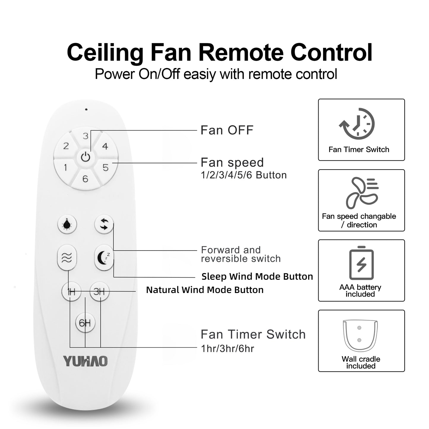 60 in. Farmhouse Walnut Wood Ceiling Fan with Remote Control,without Light