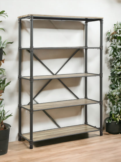 Itzel Antique Oak & Sandy Gray Finish Bookshelf