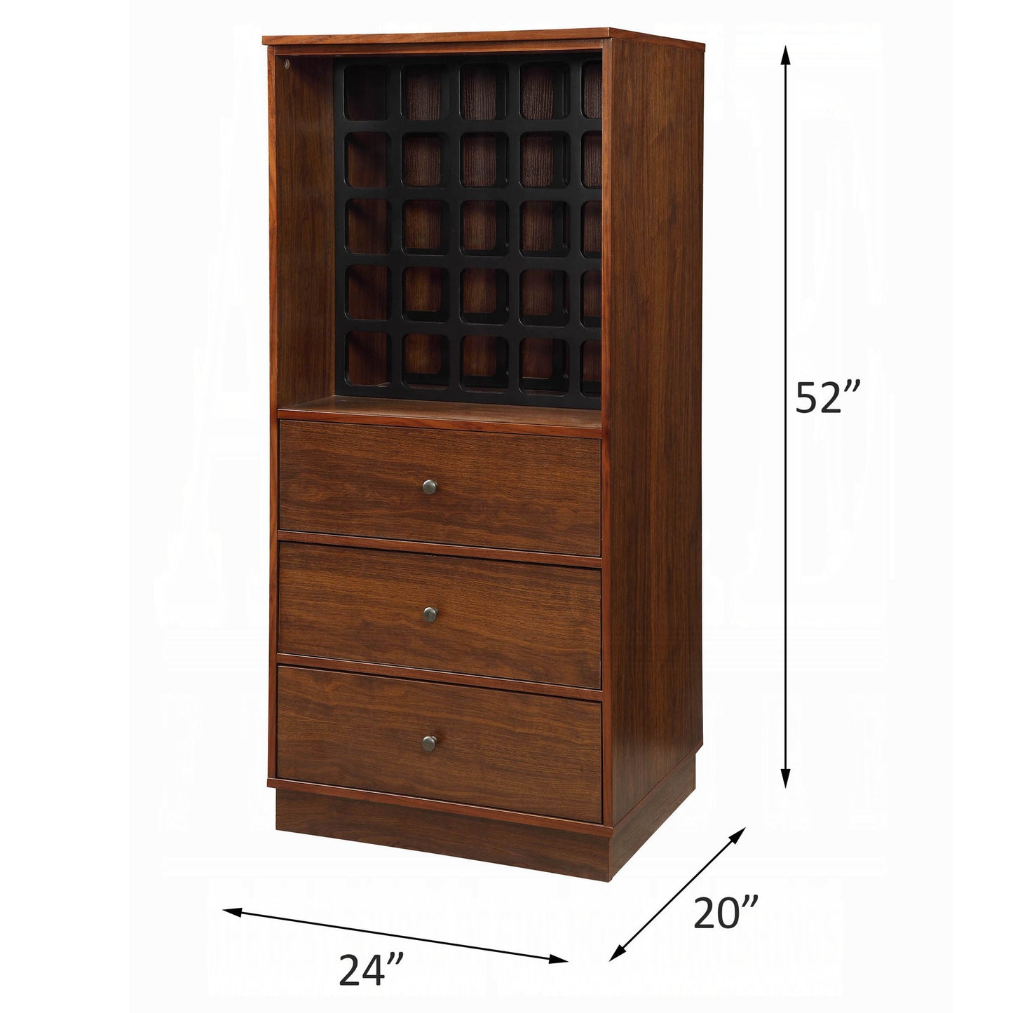 Walnut Wine Cabinet with 3 Drawer