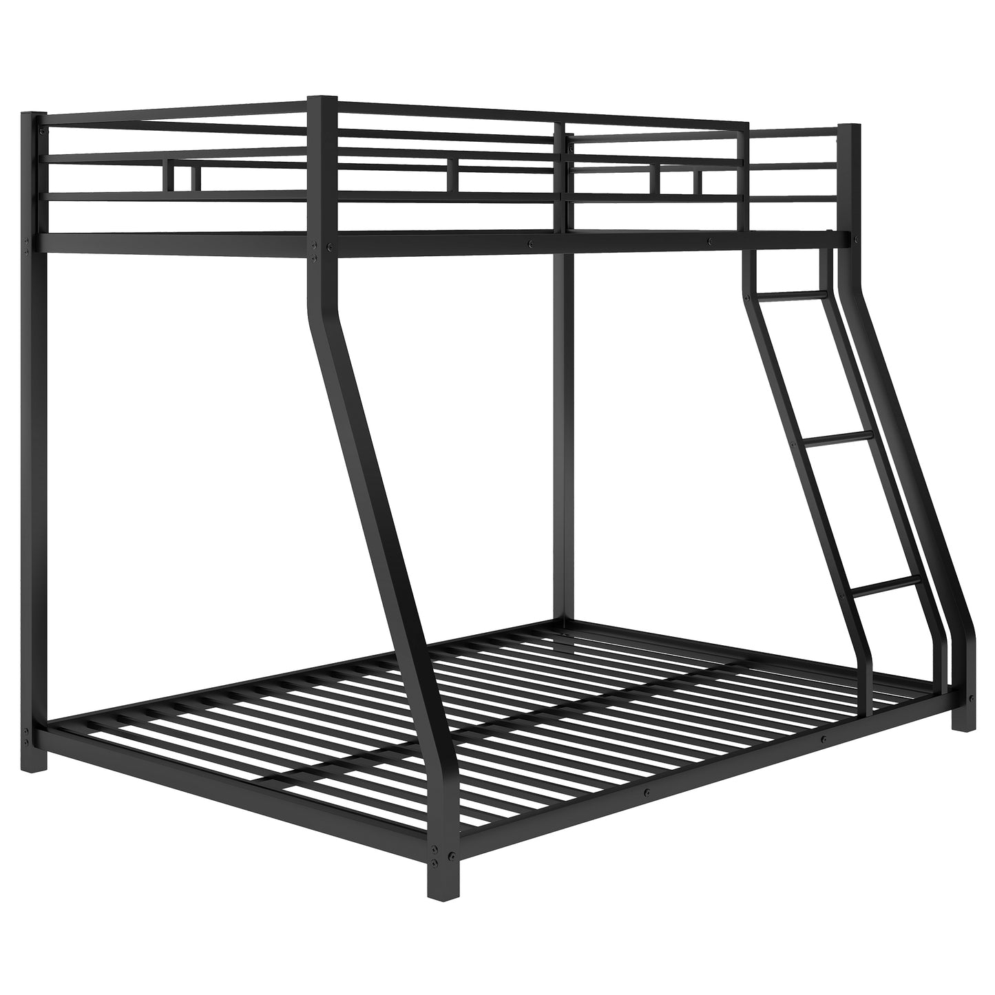 Metal Floor Bunk Bed, Twin over Full,Black(OLD SKU:MF193244AAB)