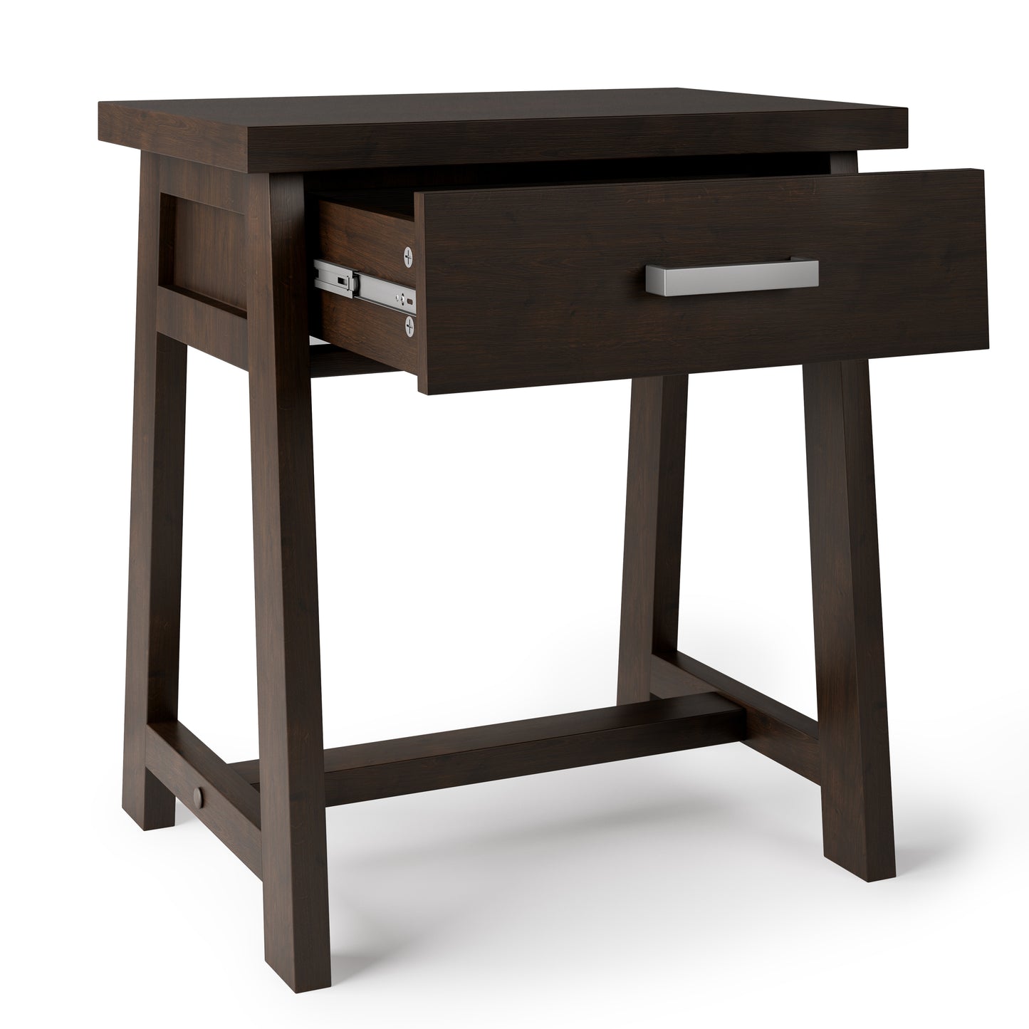 Sawhorse - Bedside Table - Dark Chestnut Brown