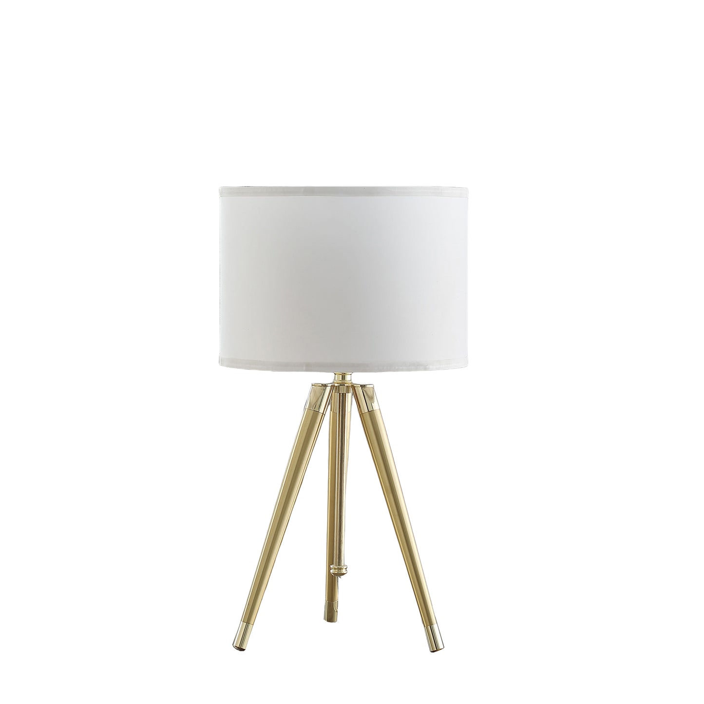 35.5" - 25.75"H Adjustable Hieght Brass/Shiny Gold Modern Tripod Table Lamp for Living Room, Nightstand Bedside Table Lamp for Bedroom, LED Lamp