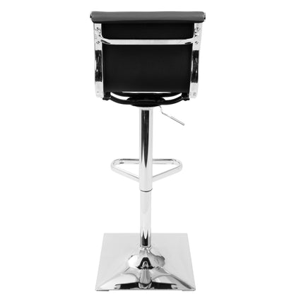 Masters Contemporary Adjustable Barstool with Swivel in Grey Faux Leather by LumiSource