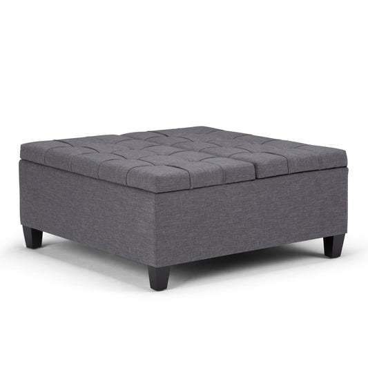 Harrison - Coffee Table Storage Ottoman - Slate Grey