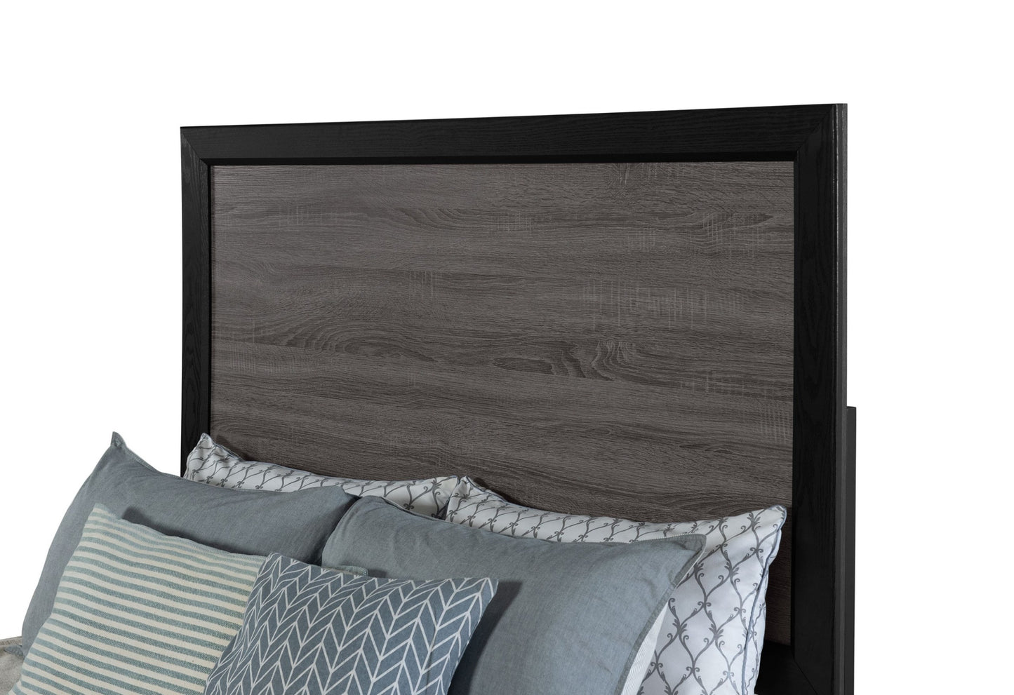 SOLUTO GREY AND BLACK QUEEN BED