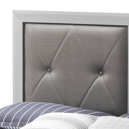 Transitional Queen Bed In Elegant Silver Champagne