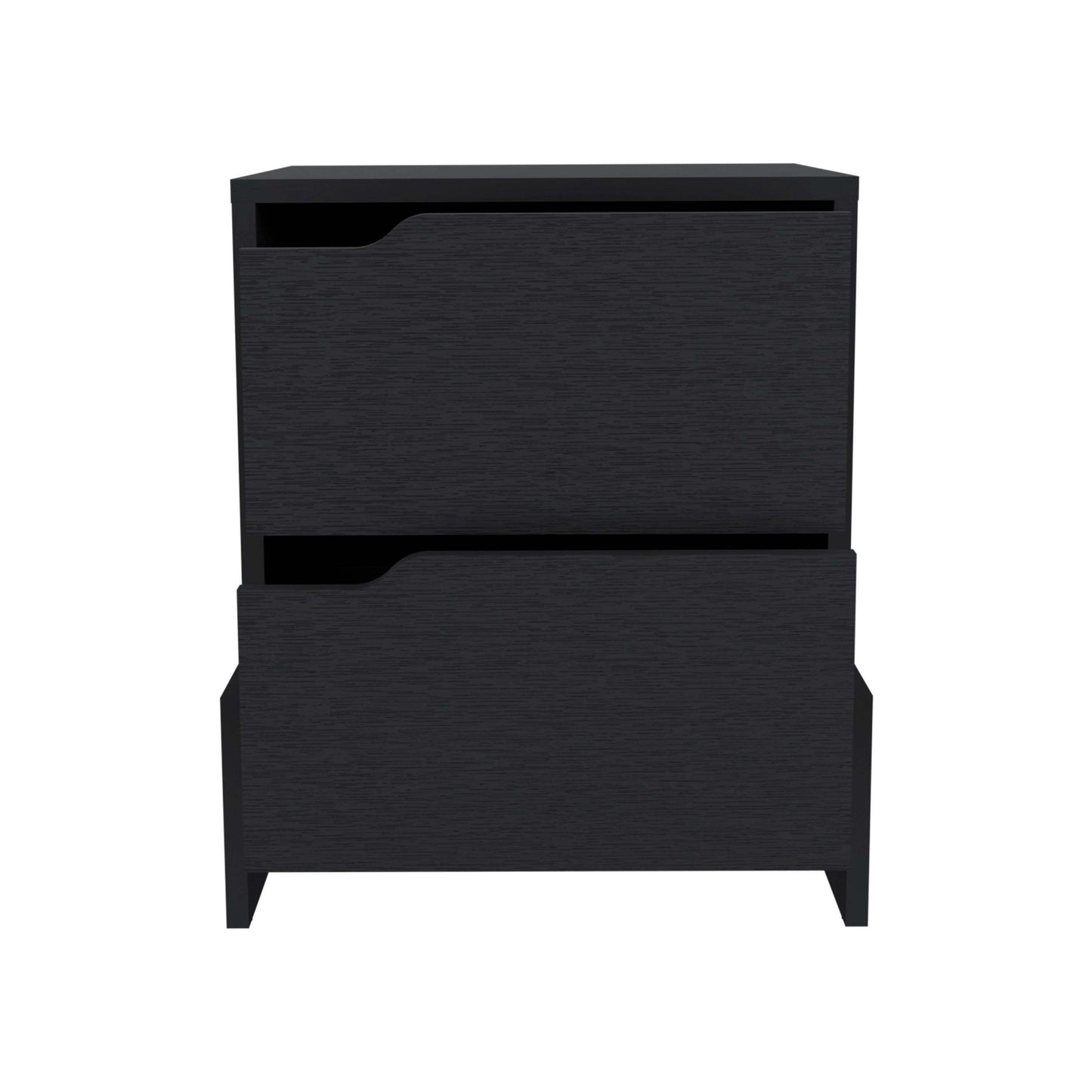 Nightstand with 2-Drawers, End Table with Sturdy Base, Black
